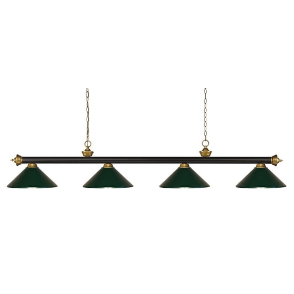 Zlite 200-4BRZ Plus SG-MDG 80 x 14 x 16 in. Riviera Bronze Plus Satin Gold Island & BilliardDark Green