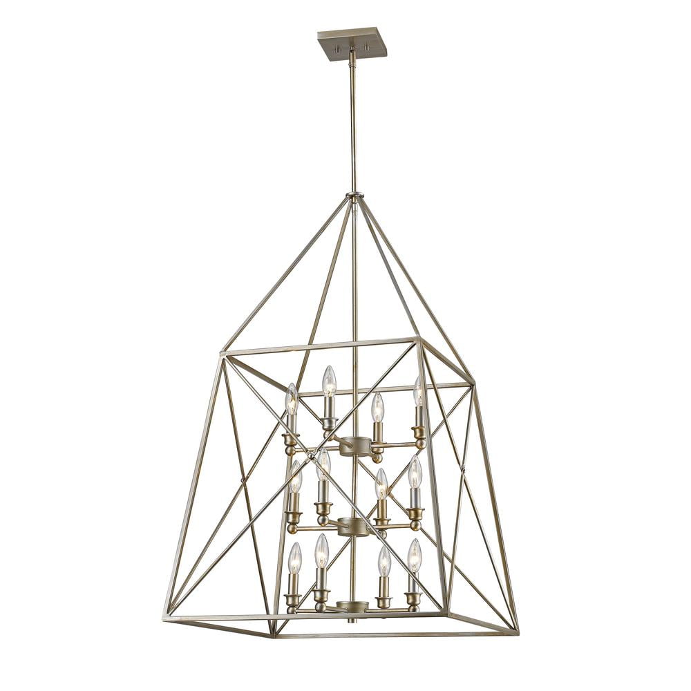 Zlite 447MP-AS 8 x 8 x 13.75 in. Tressle Antique Silver Mini