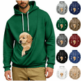 thumbnail image 1 of Zlsgbmv Mens Pet Pouch Hoodies Dog Holders Hooded Sweatshirts Big and Tall Pullover Comfy Animal Carrier Long Sleeve Winter Tops S-5XL, 1 of 6