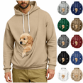 thumbnail image 1 of Zlsgbmv Mens Pet Pouch Hoodies Dog Holders Hooded Sweatshirts Big and Tall Pullover Comfy Animal Carrier Long Sleeve Winter Tops S-5XL, 1 of 6