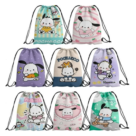 ZlucYYoo Pocha-cco 8 pieces Candy Drawstring Bag Drawstring Goodie Favor Bags for fans Cartoon Birthday Party Decorations(10.6 x 13.3 Inch)