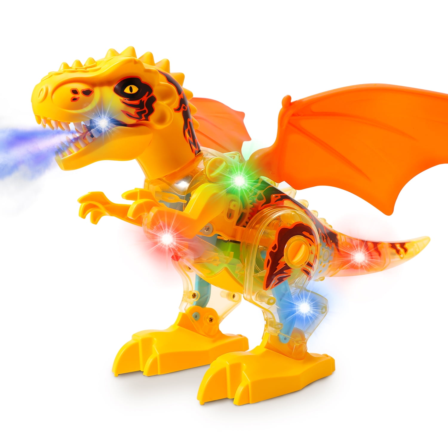 Zmaeyiu Dinosaur Toys for Kids, Electric Walking Dinosaur with Spray,  Lights and Music, Take Apart Dinosaur Transparent Mechanical Tyrannosaurus  Rex, 