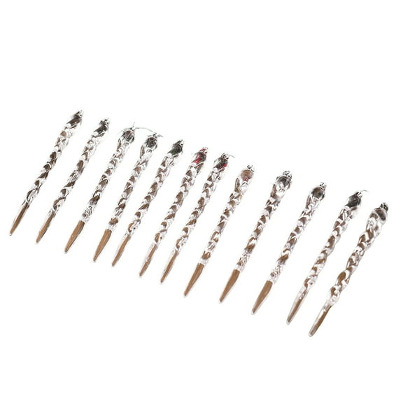 Zmeidao 12Pcs Christmas Tree Icicle Ornaments, Plastic Icicle Christmas Decoration, Hanging Crystal Christmas Ornaments for Xmas Tree Winter Wedding Party Decor