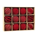 thumbnail image 1 of Zmeidao 12Pcs Velvet Balls Ornaments, 6cm/2.36" Flocked Christmas Ornaments, Xmas Plastic Decorative Hanging Ornaments for Holiday Party Christmas Tree Decorations, 1 of 6