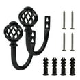 thumbnail image 1 of Zmeidao 2 Pack Curtain Holdback Hooks,U-Shaped Hook Wall Mounted Curtain Tieback Hook,Decorative Window Curtain Holdbacks for Drapes Metal Curtain Holder Curtain Accessories Square Black, 1 of 9