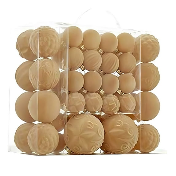 Zmeidao 46Pcs Velvet Christmas Tree Ornaments, Flocked Christmas Ball Decorations, Plastic Balls Hanging Ornaments for Xmas Tree Wreath Garland Holiday Fireplace Decoration