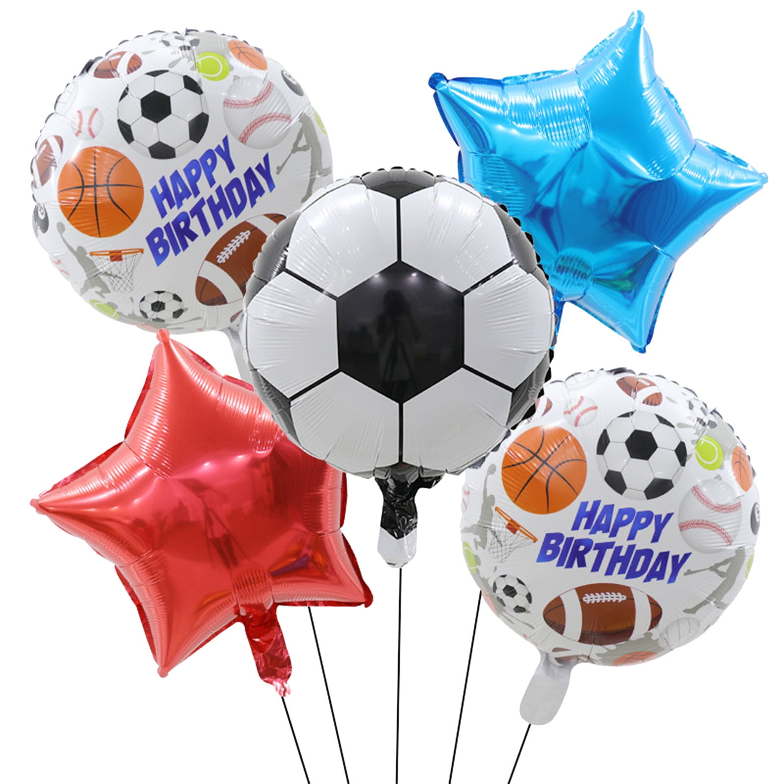 ロックボーイ ３種セット Foil Balloons Sports Theme 6-Piece Sports Balloon Set - Basketball