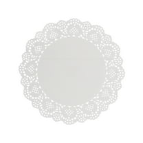 Zmeidao 50Pcs Paper Doilies, White Round Paper Doilies, Decorative Placemats for Cakes, Desserts, Fried Food, Pizza, Party Wedding Valentine Tableware Decoration, 9.5in