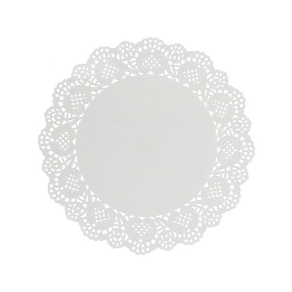 Zmeidao 50Pcs Paper Doilies, White Round Paper Doilies, Decorative Placemats for Cakes, Desserts, Fried Food, Pizza, Party Wedding Valentine Tableware Decoration, 9.5in