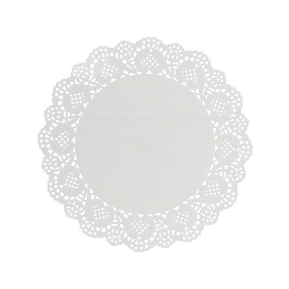 Zmeidao 50Pcs Paper Doilies, White Round Paper Doilies, Decorative Placemats for Cakes, Desserts, Fried Food, Pizza, Party Wedding Valentine Tableware Decoration, 9.5in