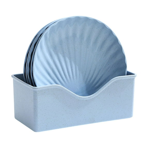 Zmeidao 5Pcs Appetizer Plates Dessert Plates, Reusable Plastic Plates, Snack Tableware Set for Fruit, Candy, Side Dishes with Holder