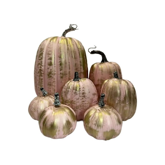 Zmeidao 7Pcs Artificial Pumpkins Fall Decoration, Faux Plastic Outdoor Pumpkins for Autumn Halloween Thanksgiving Harvest Home Party Supplies