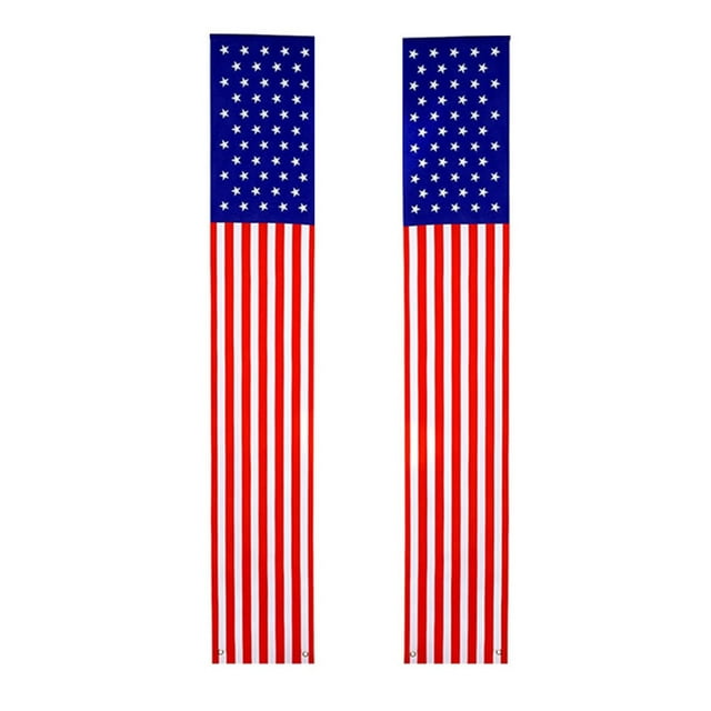 Zmeidao American Flag PullDown Door Banners Porch Signs (2pcs) 4th of