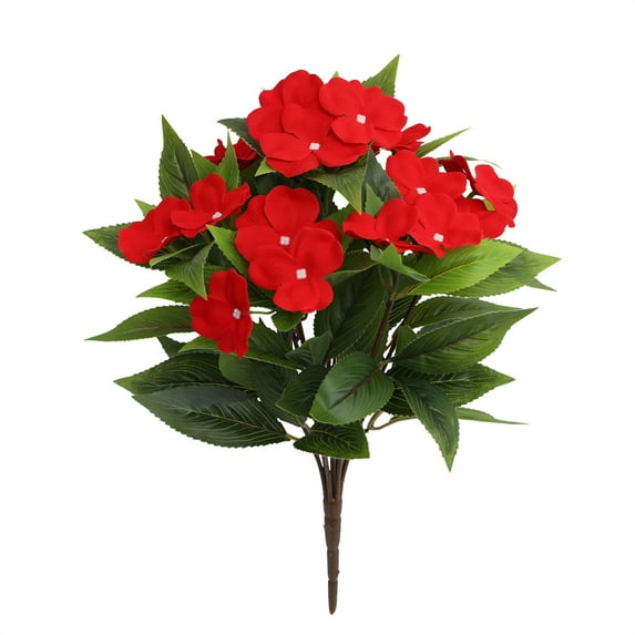 Zmeidao Artificial Impatiens Bouquet, Silk Faux Flowers for Outdoor Impatiens Plants Decor Indoor Planters Balcony Decorations