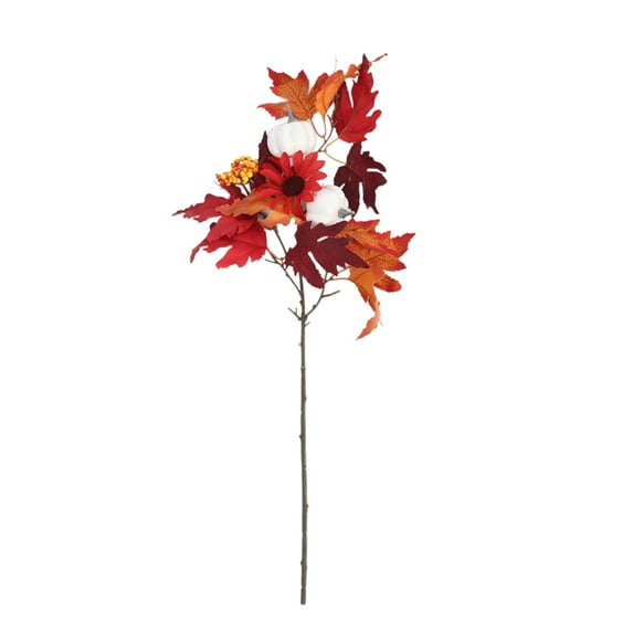 Zmeidao Artificial Maple Leaves Branches Autumn Fall Floral Picks with Maple Leaves Pumpkins Sunflower for Thanksgiving Christmas Harvest Festival Decoration