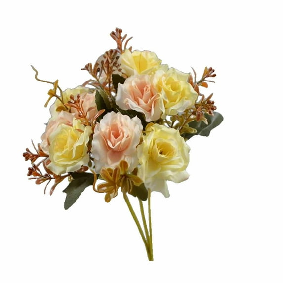 Zmeidao Artificial Rose Bouquet Fake Flowers for Wedding Flower Decor Birthday Gifts Centerpiece Table Home Garden Decorations