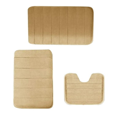 Zmeidao Bathroom Rug Sets 3 Piece, Extra Thick Memory Foam Bath Mat, Non Slip Super Absorbent Soft Bathroom Mats, Machine Washable Bathroom Floor Mats Sets for Sink,Tub, Shower and Toilet