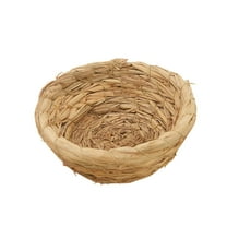 Zmeidao Bird Nest for Cage Handmade Woven Flat Base Bird Nest Natual Straw Bird House Cage Accessories for Dove Pigeon Parrot Sparrow