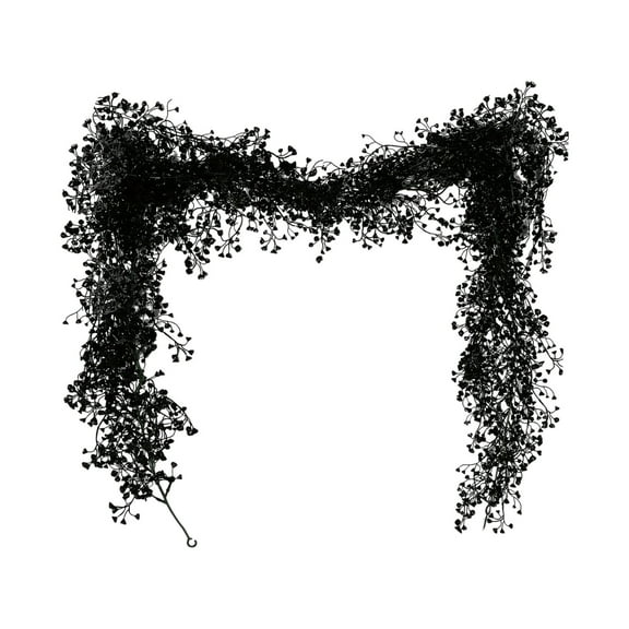 Zmeidao Black Artificial Garland, Fake Hanging Flowers Vines for Halloween Decor, Silk Flower Garland Floral Garland Decorations for Outdoor Home Wall Decorations 70.8in