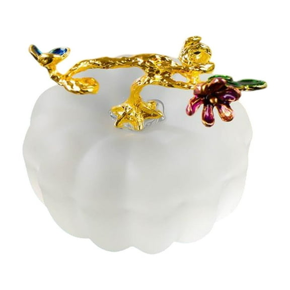 Zmeidao Blown Glass Pumpkin Figurines, Halloween Fall Pumpkins for Decorting Ornament Crystal Pumpkins Art Crafts