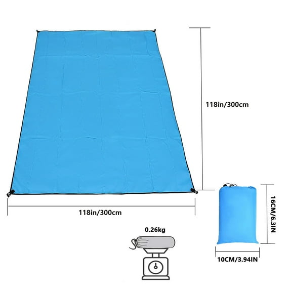Zmeidao Camping Tarp, Tent Footprint, Heavy Duty Tent Floor Saver, Ground Sheet Mat for Camping, Hiking, Backpacking, Lawn, Park, 118in