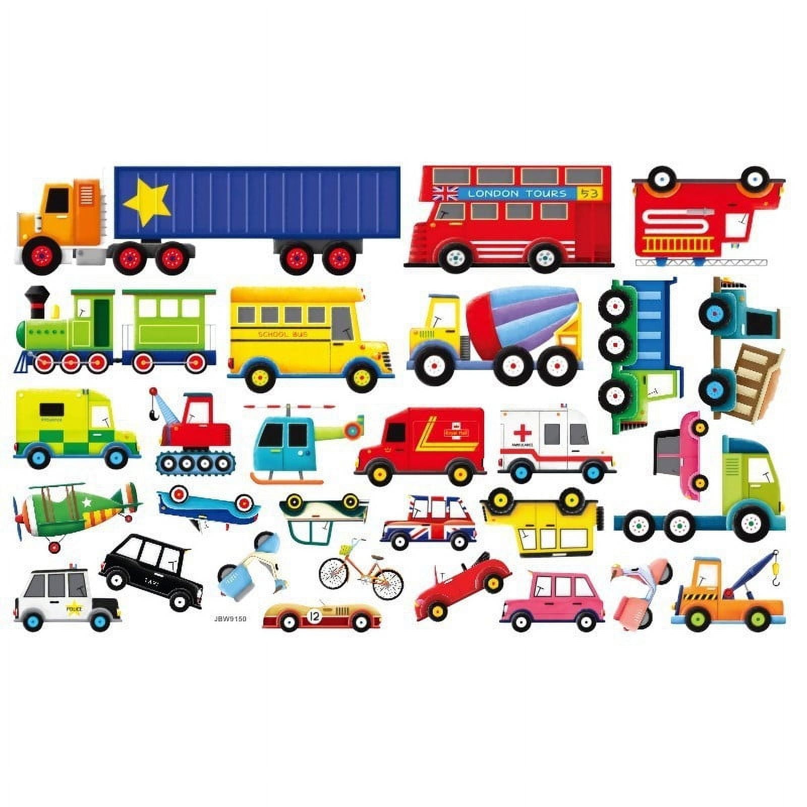 Zmeidao Cars Wall Stickers Transports Kids Room Wall Decor Peel and Stick Wall Decals for Boys Children's Room Nursery Bedroom Classroom