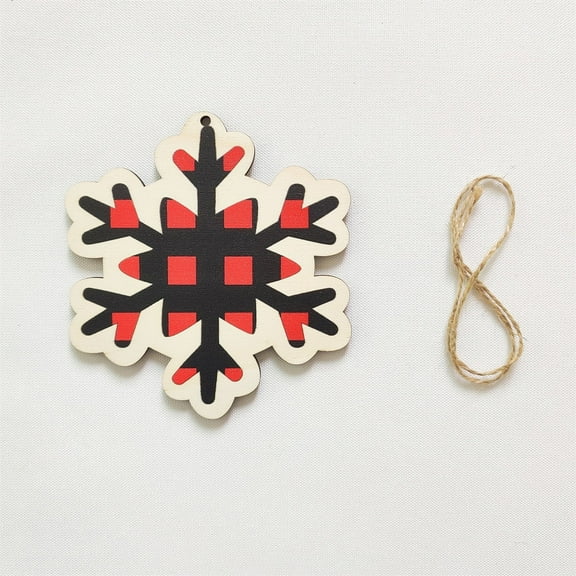 Zmeidao Christmas Decorations Indoor Tree Ornaments, Red Black Buffalo Plaid Xmas Ornaments, Elk Snowflake Angel Heart Shaped Hanging Decor for Home Xmas Party Decorations Gift