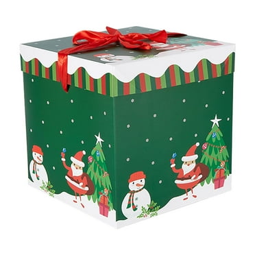 Zmeidao Christmas Nesting Gift Boxes with Lids, Stackable Nested Xmas Boxes Decorative Square Present Box for Gift Giving Holiday Decorative Gifts Present Wrapping, 3 Assorted Sizes