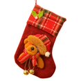 thumbnail image 1 of Zmeidao Christmas Stocking with LED Light, Xmas Stocking with Santa Claus Snowman Reindeer Bear Pattern for Family Decorations Xmas Gift, Fireplace Hanging Stocking, 1 of 4