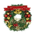 thumbnail image 1 of Zmeidao Christmas Wreaths for Front Door, 12" Christmas Door Wreath with Merry Christmas Sign and Bowknot Bells Poinsettia Christmas Balls for Xmas Home Outdoor Decor, 1 of 7