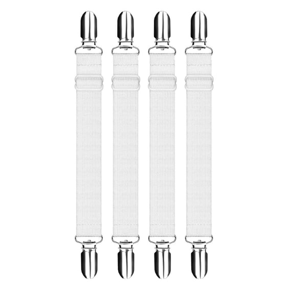 Zmeidao 4Pcs Bed Sheet Holder Straps, Adjustable Elastic Sheet Clips, Keep in Place Fitted Bedding Straps for a Wrinkle Bed Sheet