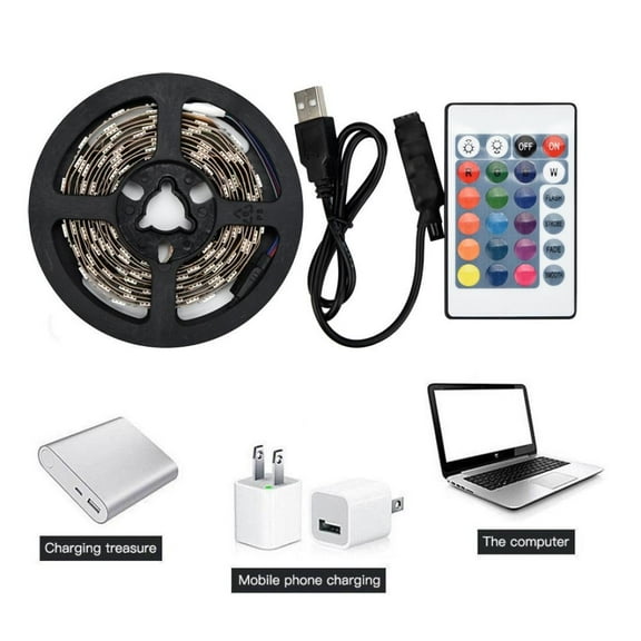 Zmeidao 50-200CM USB LED Strip Light TV Back Lamp 2835RGB Colour Changing+Remote Control