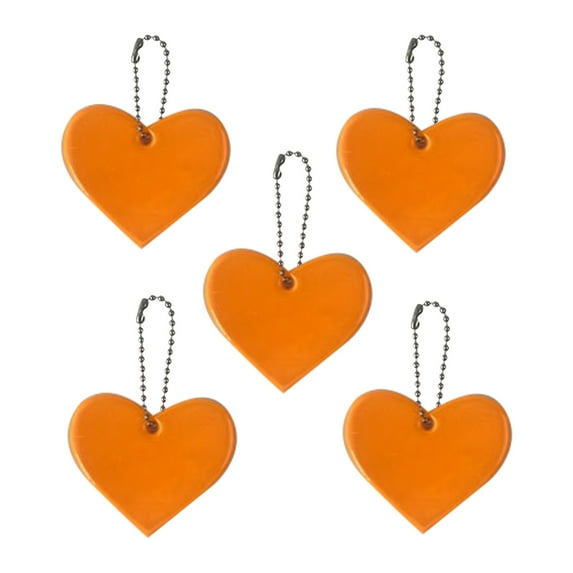 Zmeidao 5PCS Reflective Pendant Outdoor Reflective Pendant Heart Shaped Reflective Suitable For Backpack Riding Walking Running