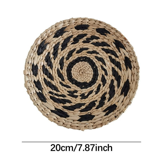 Zmeidao Boho Wall Basket Decor, Wall Hanging Decor Flat Round Wicker Tapestry Woven Tapestry Wall Art Woven Circle Wall Decor Basket for Home Bedroom Living Room Decoration