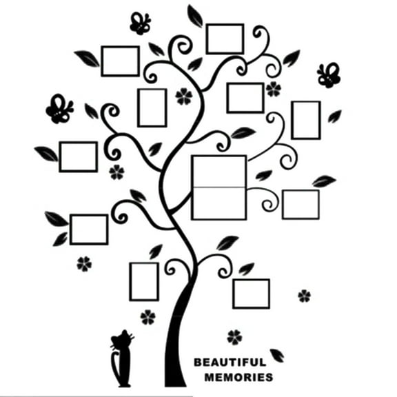 Zmeidao DIY Photo Frame Tree PVC Wall Decal Family Sticker Mural Art Home Room Decor