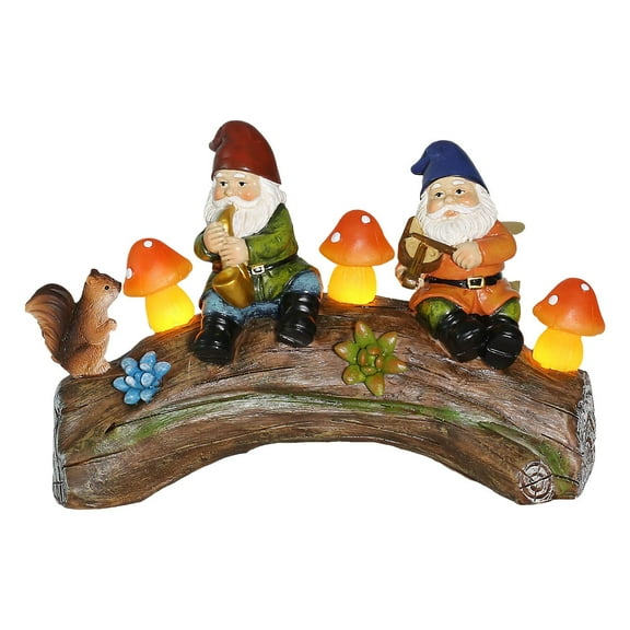 Zmeidao Enchanted Fairy Garden Gnomes Solar Light, Hand-Painted Resin Miniature Figurines Perfect for Yard Art Outdoor Patio Decor Lawn Ornaments and Statues Decorations