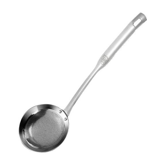 Zmeidao Fat Skimmer Spoon, Stainless Steel Fine Mesh Food Strainer with Long Handle for Skimming, Cooking, Frying, Grease, Gravy and Foam