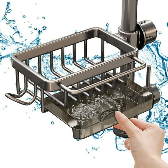 Zmeidao Faucet Storage Rack, Sink Rack Removable Hanging Faucet Drainage Rack, Sponge Holder for Kitchen Sink, Multifunction Kitchen Sink Organizer Over Faucet