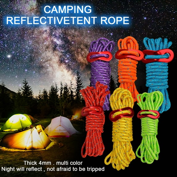 Zmeidao Outdoor Camping Tent Rope 4mm Thick Reflective Rope Draw Rope 2 Meters Wind Rope