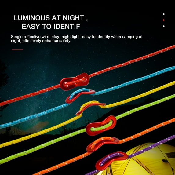 Zmeidao Clearance Outdoor Camping Tent Rope 4mm Thick Reflective Rope Draw Rope 2 Meters Wind Rope