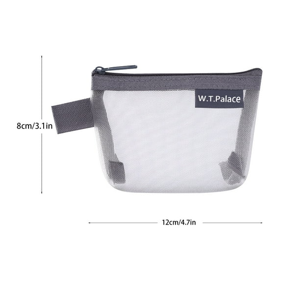 Zmeidao Portable Mesh Storage Bag Nylon Three-dimensional Triangular Mesh Coin Purse Large-capacity Key Bag Card Case Coin Bag Transparent Storage Bag