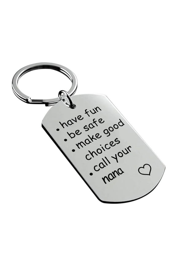 Stainless Steel Keychain, Be Safe Make Good Choices Stainless Steel Keychain Gift for New Driver or Graduation Keychain