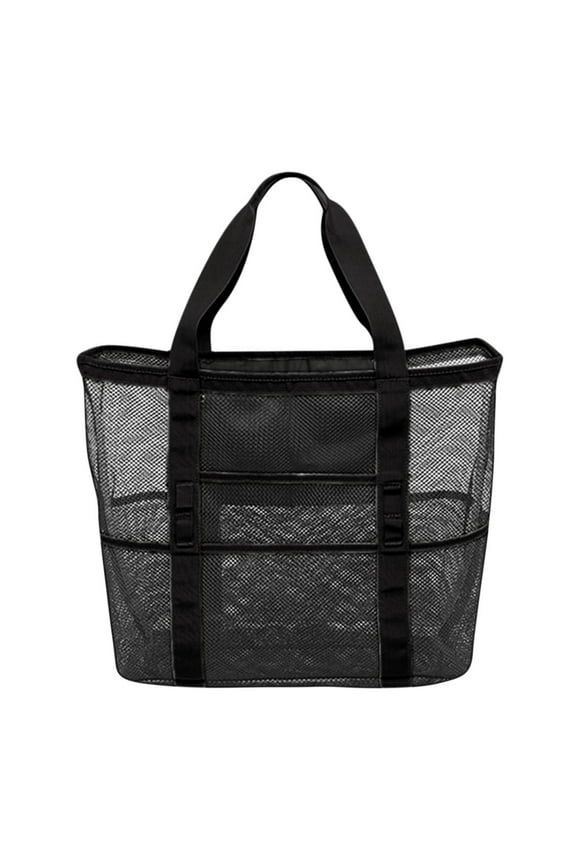 Swimming Beach Bag Swimsuit Mesh Storage Bag Large Mesh Travel Sports Handbag 9 Pockets