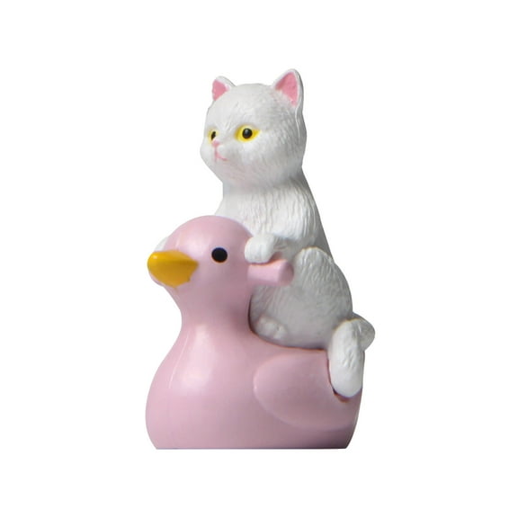 Zmeidao Tiny Ducks Cats, Mini Resin Ducks Cats Plastic Small Miniature Ducks Cats Bulk for Dollhouse Decor Micro Fairy Garden Landscape Aquarium, DIY Miniature Decoration