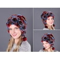 thumbnail image 1 of Zmeidao Winter Women's Colorful Warm Caps Warm Flowers Striped Real Rabbit Velvet Hats Fashion Hat, 1 of 2