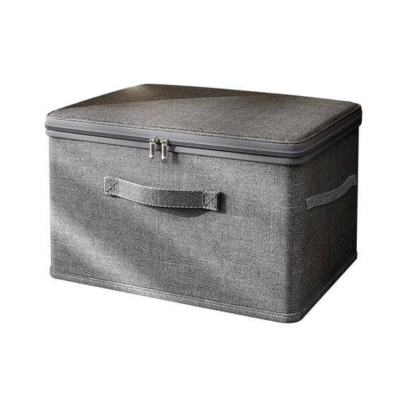 Zmeidao Clothes Storage Bins, Foldable Storage Organizer with Lids and Zippers for Clothing, Blankets, Towel Bed Sheets, Toys, Decorative Storage Box for Bedroom