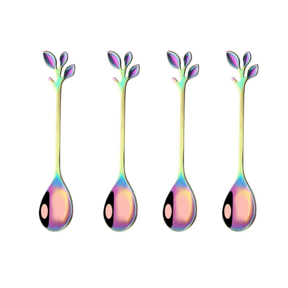 Zmeidao Coffee Spoons, Stainless Steel Espresso Spoons, Cappuccino Stirring Spoons, Small Spoons for Dessert, Ice Cream, Set of 4