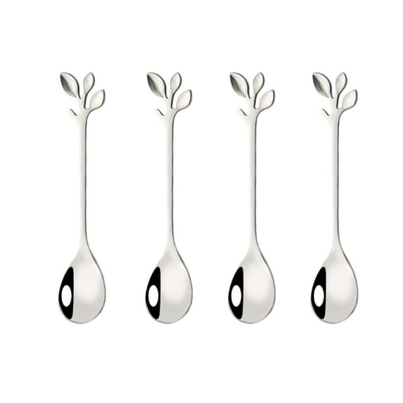 Zmeidao Coffee Spoons, Stainless Steel Espresso Spoons, Cappuccino Stirring Spoons, Small Spoons for Dessert, Ice Cream, Set of 4