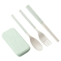 Zmeidao Collapsible Utensils Set with Case, Reusable Flatware Set, Chopsticks Fork Spoon for Travel Camping Daily Use, Eco-Friendly Plastic Flatware