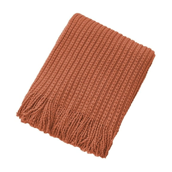 Zmeidao Decorative Soft Throw Blanket, Solid Color Textured Blanket with Fringe Tassel, Soft Warm Cozy Light Weight Blanket for Couch,Bed,Chair,Sofa,Living Room Decor, 50×68in